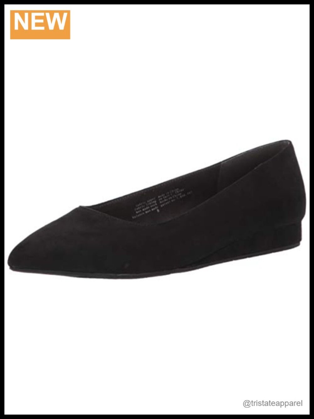 Pointed Toe Vegan Suede Ballet Flats with Padded Insole